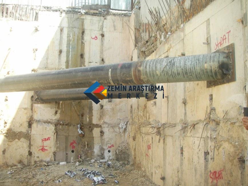 Temporary Excavation Support Systems in turkey sıtrat çelik borulu destek strut borusu